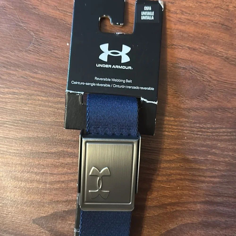 NWT reversible webbing Under Armour golf belt OSFM - one ribbed one smooth
